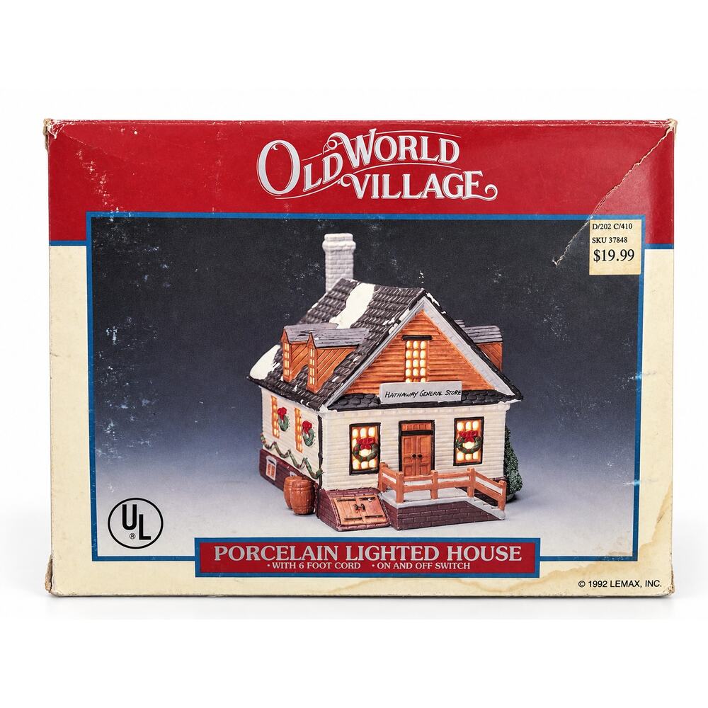 Vintage 1992 Lemax Hathaway General Store Lighted Christmas Village House - Picture 4 of 7